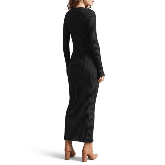 NEW Ted Baker Nardaa Longline Cardigan Dress Ribbed MEDIUM Black Viscose - Picture 10 of 16